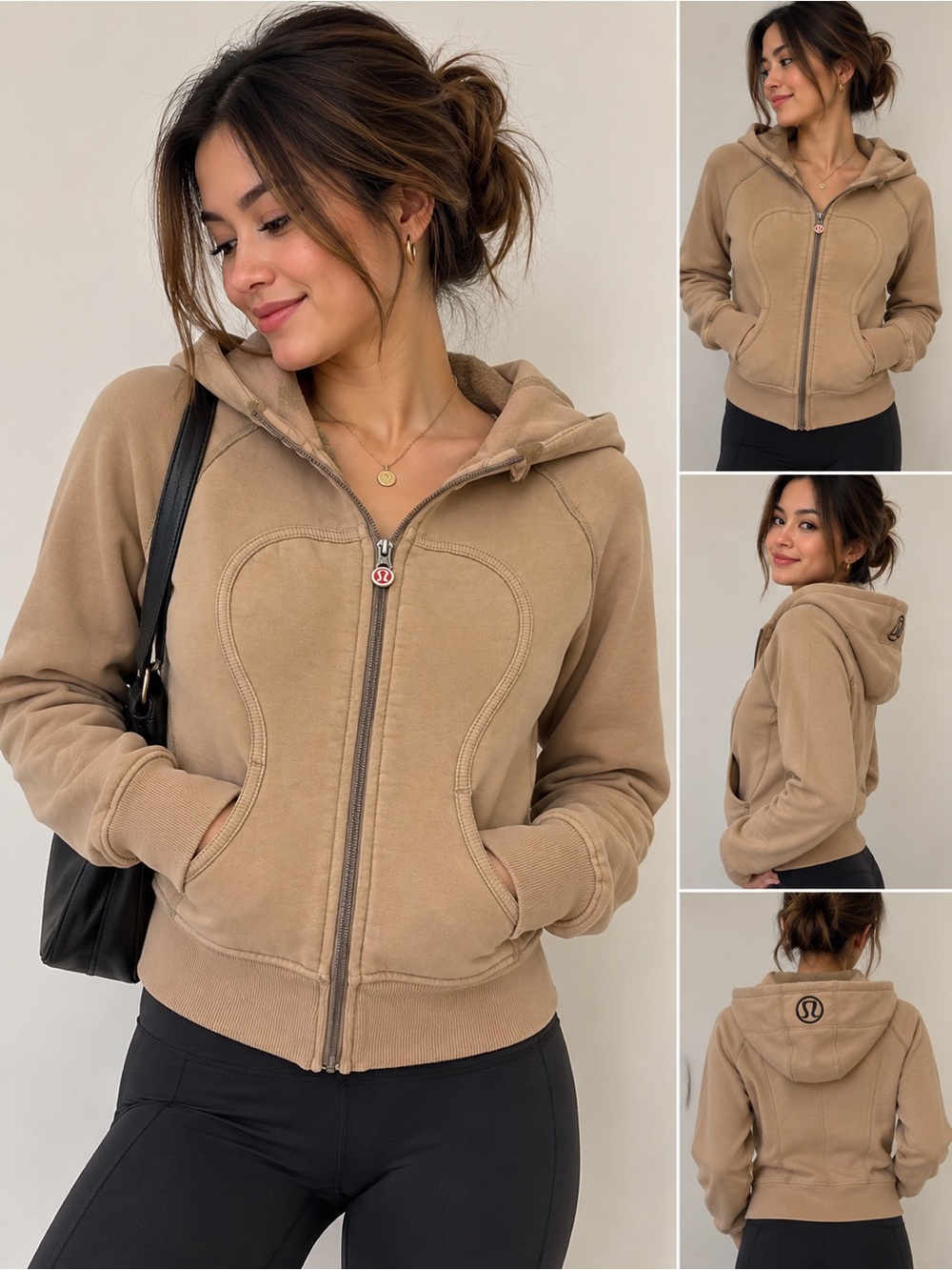 Lululemon OG Scuba Full Zip Hoodie Tan Beige Vintage